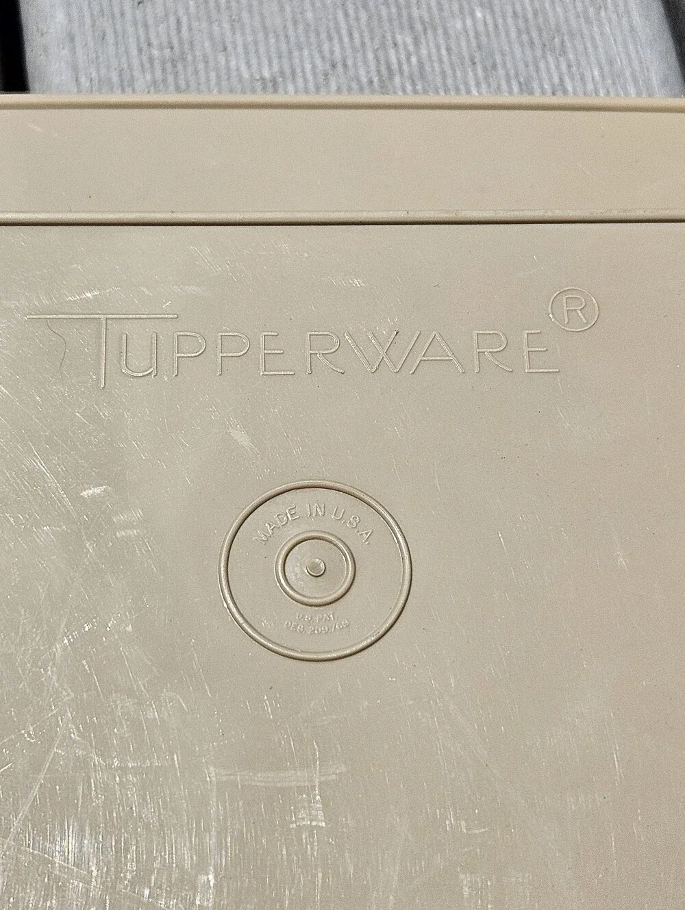 Vtg Tupperware 723 Deviled Egg Taker Carrier Replacement Part Tan Almond No Tray